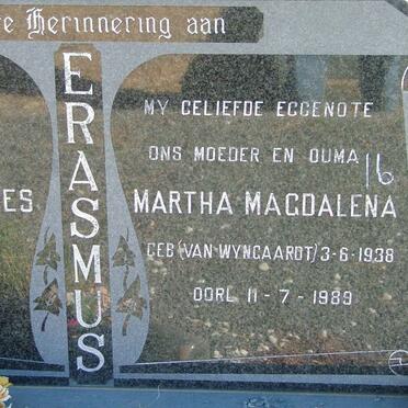 ERASMUS Petrus Johannes 1932-1992 &amp; Martha Magdalena VAN WYNGAARDT 1938-1989 