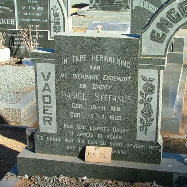 ENGELBRECHT Daniel Stefanus 1915-1968 &amp; Edith Lydia VAN STADEN 1918- 