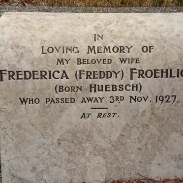 FROEHLICH Frederica nee HUEBSCH -1927