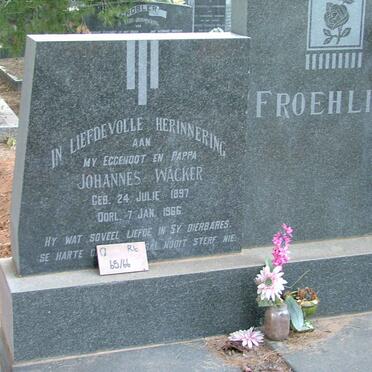 FROEHLICH Johannes Wacker 1897-1966 &amp; Susara Dorothea Elizabeth 1914-1984 