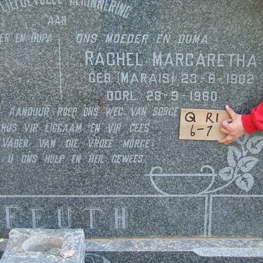 FEUTH Arnoldus 1882-1964 &amp; Rachel Margaretha MARAIS 1902-1980