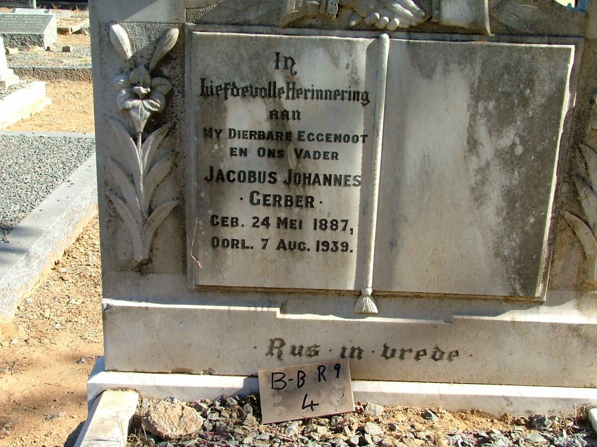 GERBER Jacobus Johannes 1887-1939