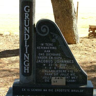 GRUNDLINGH Jacobus Johannes 1905-1977