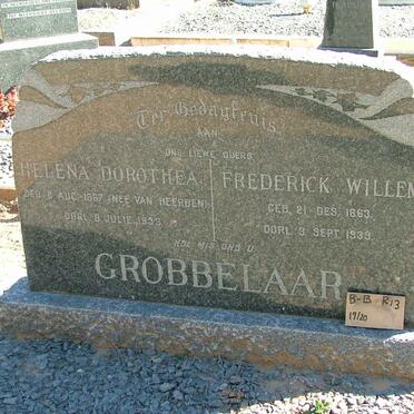 GROBBELAAR Frederick Willem 1863-1939 &amp; Helena Dorothea VAN HEERDEN 1867-1933