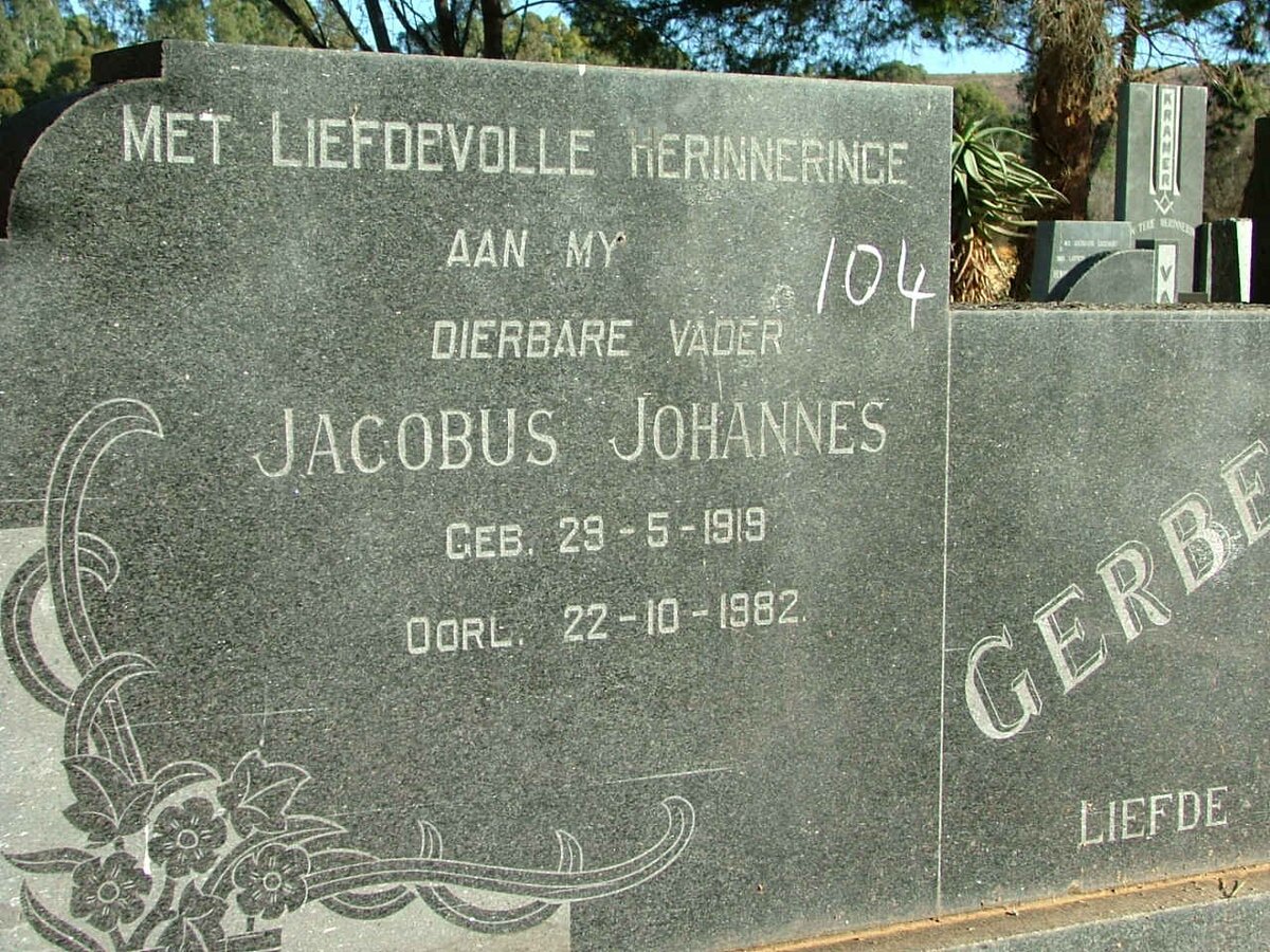 GERBER Jacobus Johannes 1919-1982