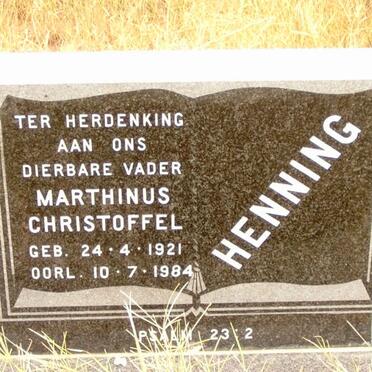 HENNING Marthinus Christoffel 1921-1984