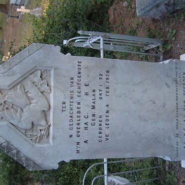 HEERDEN Martha C., van nee MALAN 1872-1920