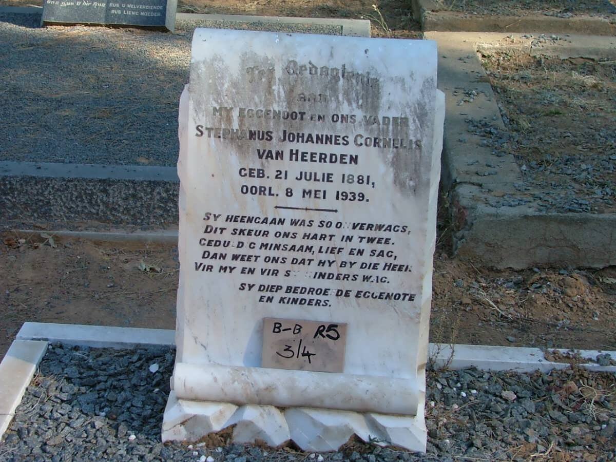 HEERDEN Stephanus Johannes Cornelis, van 1881-1939