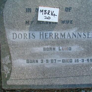 HERRMANNSEN Doris nee LUND 1907-1949