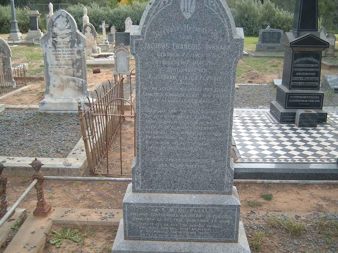 JORDAAN Jacobus Francois 183?- ??? :: DU PLESSIS S.M.