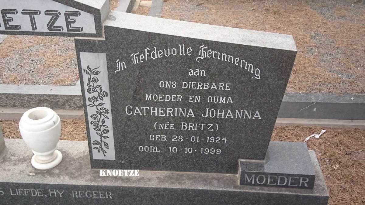 KNOETZE Hendrik Johannes 1920-1975 &amp; Catherina Johanna BRITZ 1924-1999