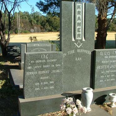 KRAMER Herman Herbert Jacobus 1908-1966 &amp; Hester Jacoba PRETORIUS 1915-2000 