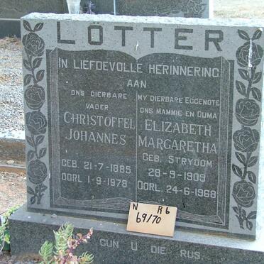LOTTER Christoffel Johannes 1885-1978 &amp; Elizabeth Margaretha STRYDOM 1909-1968