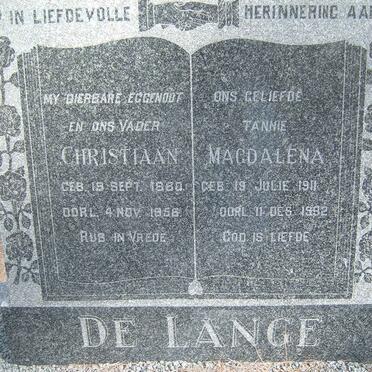 LANGE Christiaan, de 1880-1956 :: Magdalena 1911-1992