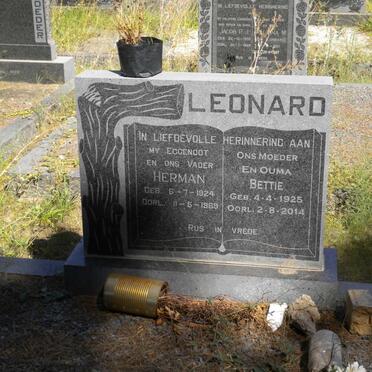 LEONARD Herman 1924-1969 &amp; Bettie 1925-2014