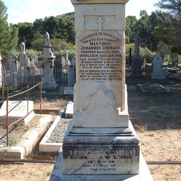LOMBARD Martinus Johannes 1869-1918 &amp; Hendriena Jacoba SCHOEMAN -19??