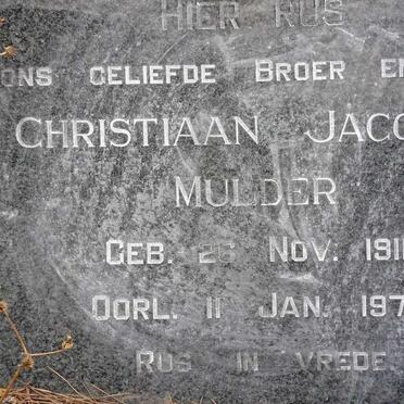 MULDER Christiaan Jacobus 1911-1973