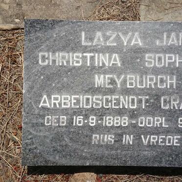 MEYBURGH Lazya Jane Christina Sophia 1888-1974