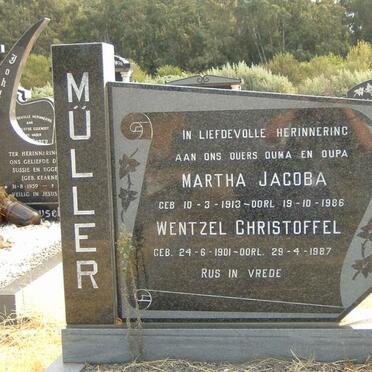 MÜLLER Wentzel Christoffel 1901-1987 &amp; Martha Jacoba 1913-1986