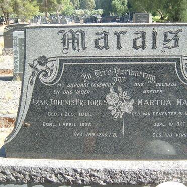 MARAIS Izak Theunis Pretorius 1881-1956 &amp; Martha Maria VAN DEVENTER 1887-1978