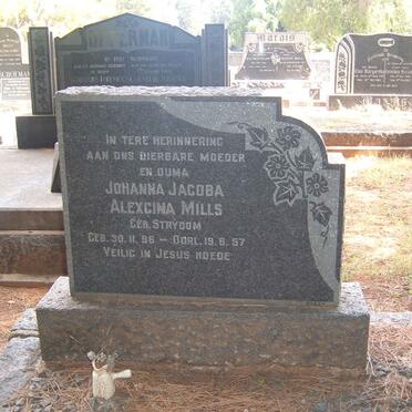 MILLS Johanna Jacoba Alexcina nee STRYDOM 1896-1957
