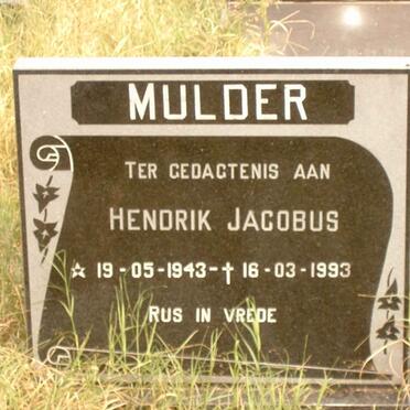 MULDER Hendrik Jacobus 1943-1993