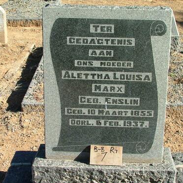 MARX Alettha Louisa nee ENSLIN 1855-1937