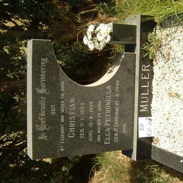 MULLER Christian 1920-1994 &amp; Ella Petronella FERREIRA 1940-