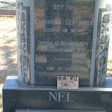 NEL Catharina Gertruida nee DE KLERK 1876-1970