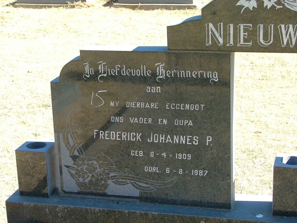 NIEUWOUDT Frederick Johannes P. 1909-1987