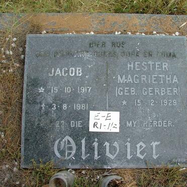 OLIVIER Jacob 1917-1981 &amp; Hester Magrietha GERBER 1929-
