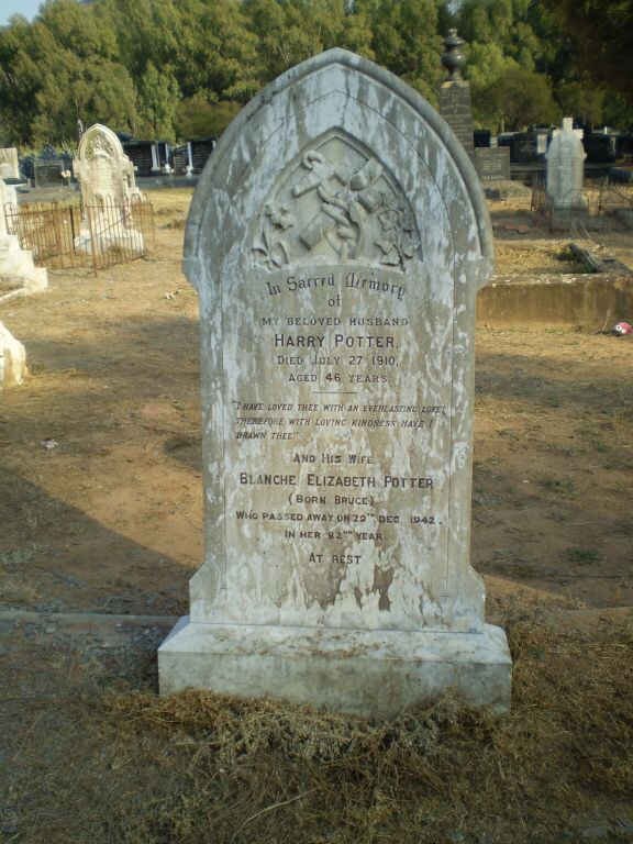 POTTER Harry -1910 &amp; Blanche Elizabeth BRUCE -1942