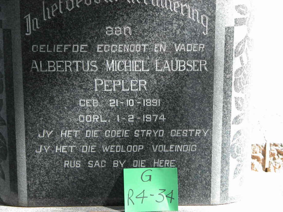 PEPLER Albertus Michiel Laubser 1891-1974