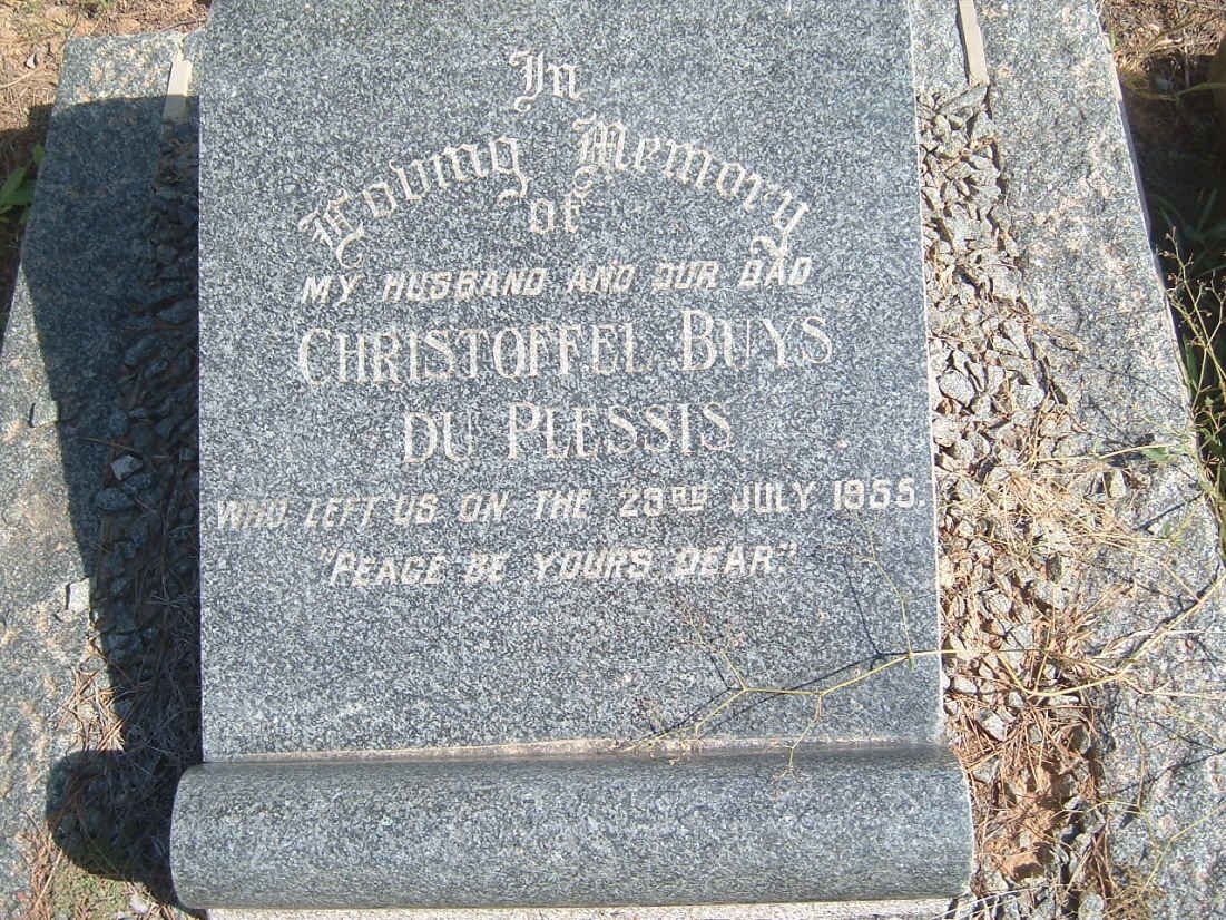 PLESSIS Christoffel Buys, du -1955