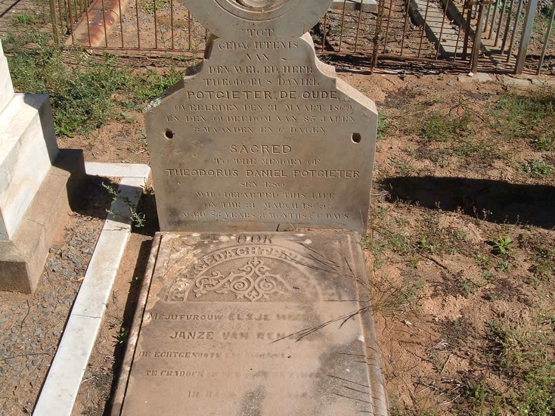 POTGIETER Theodorus Daniel -1869 :: JANZE VAN RENSBURG Elsje M???