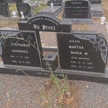 PREEZ Stephanus Johannes, du 1910-1982 &amp; Martha Maria M. MARAIS 1912-1994