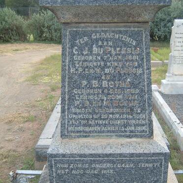 PLESSIS C.J., du 1891-1914 :: BOTHA P.B. 1889-1914