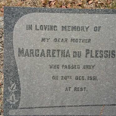 PLESSIS Margaretha, du -1951