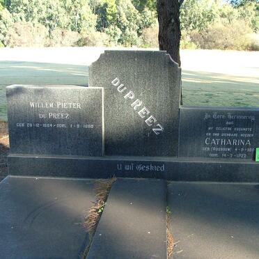 PREEZ Willem Pieter, du 1884-1980 &amp; Catharina ROSSOUW 189?-1977