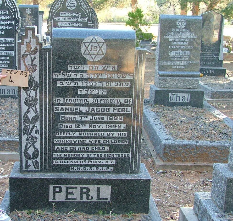 PERL Samuel Jacob 1882-1942