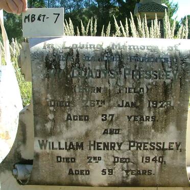 PRESSLEY William Henry -1940 &amp;  Ivy Gladys FIELD -1928
