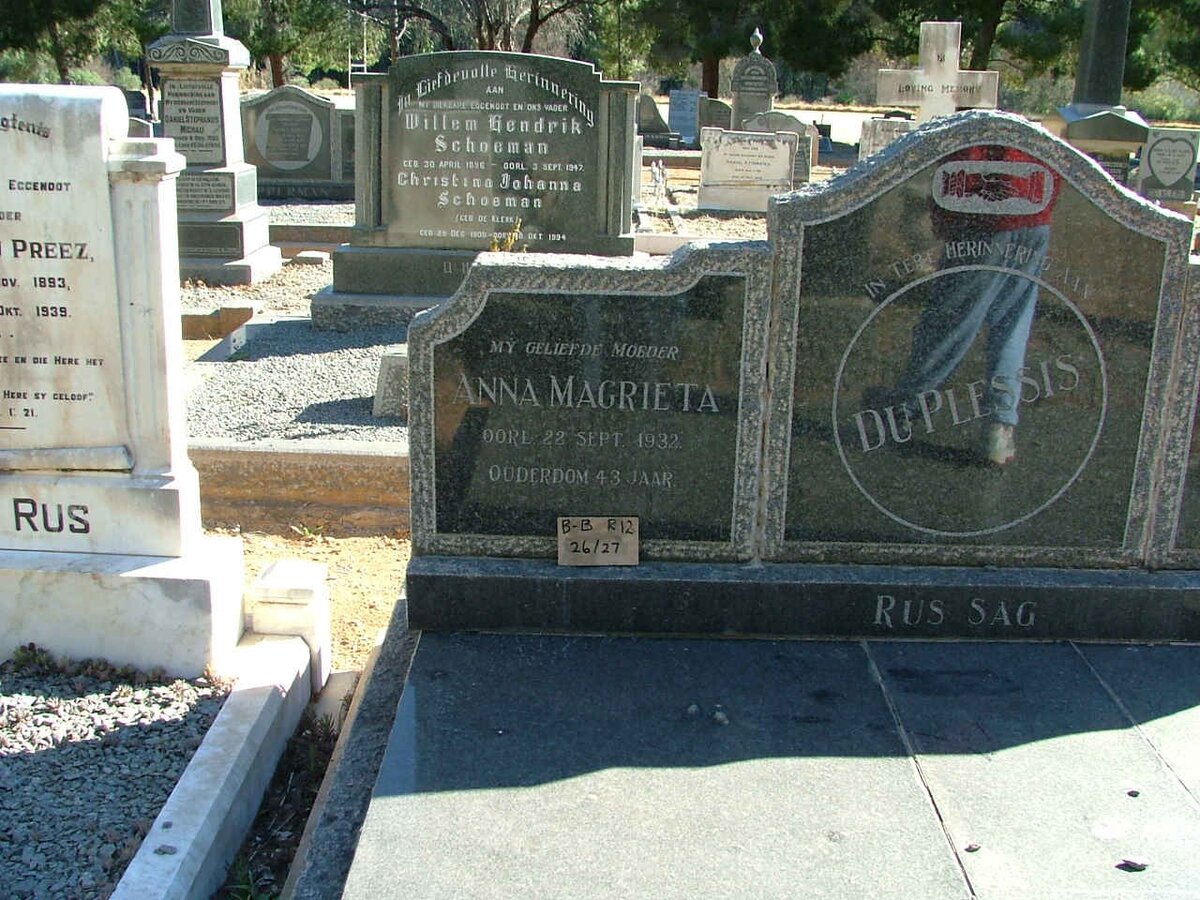 PLESSIS Anna Magrieta, du -1932