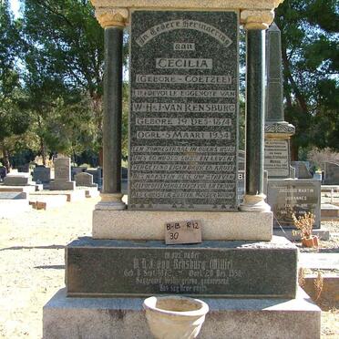RENSBURG W.H.J. van 1872-1950 &amp; Cecilia COETZEE 1874-1934