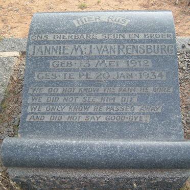 RENSBURG Jannie M., J. van 1912-1934