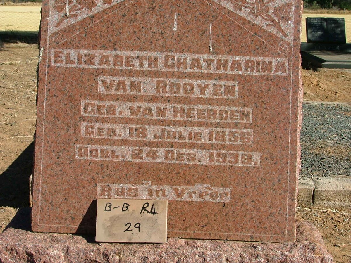 ROOYEN Elizabeth Chatharina, van nee VAN HEERDEN 1856-1939