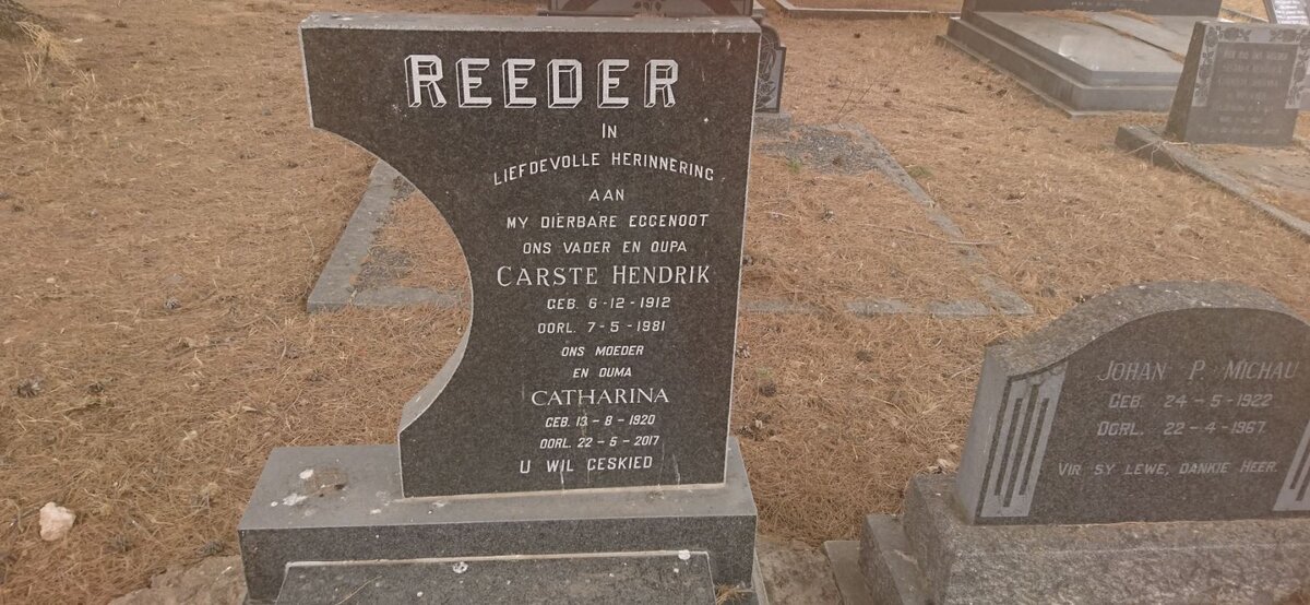 REEDER Carste Hendrik 1912-1981 &amp; Catharina 1920-2017
