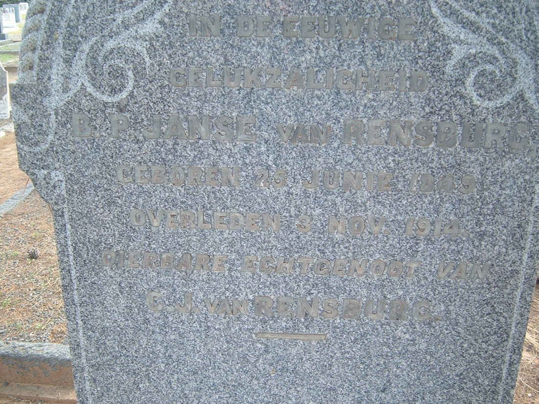 RENSBURG B.P., Janse van 1849-1914