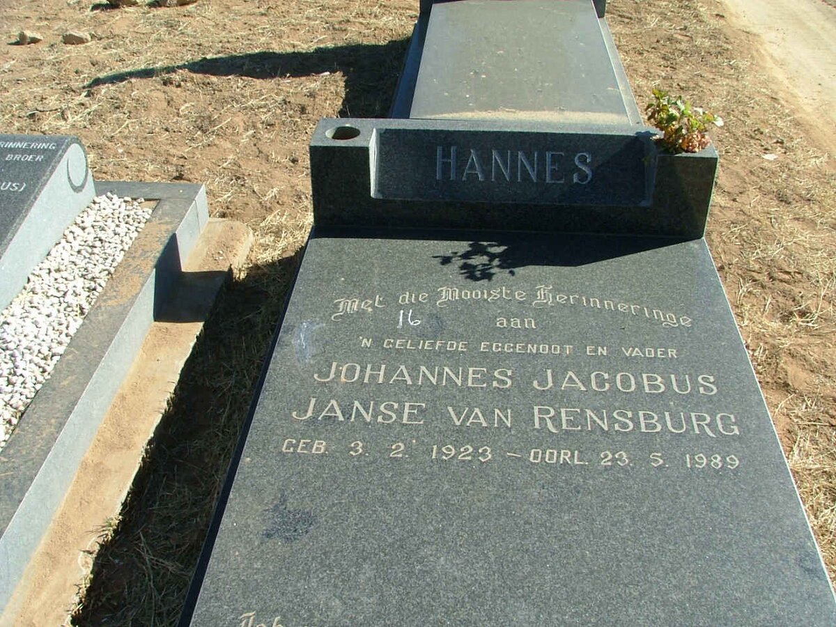 RENSBURG Johannes Jacobus, Janse van 1923-1989