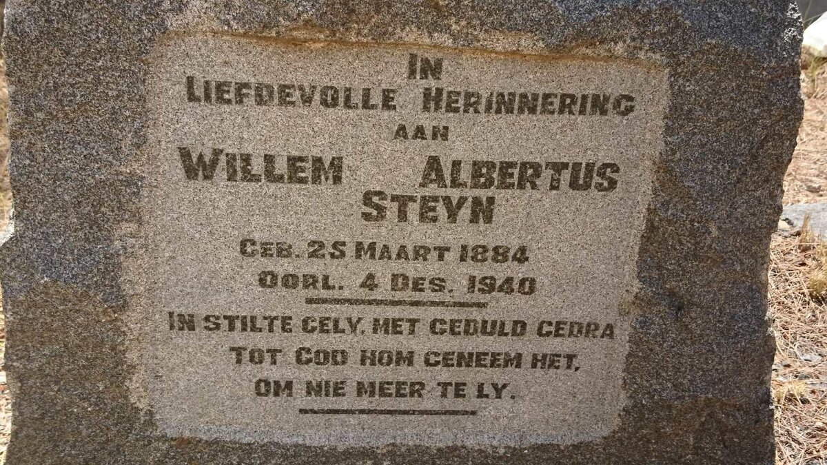 STEYN Willem Albertus 1884-1940