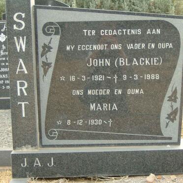 SWART John 1921-1988 &amp; Maria 1930-